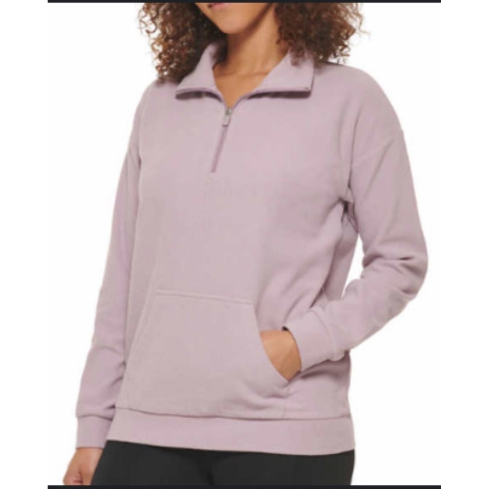 Marc New York Women's‎ Lavender Ribbed Quarter Zip Pullover Sweatshirt L/G